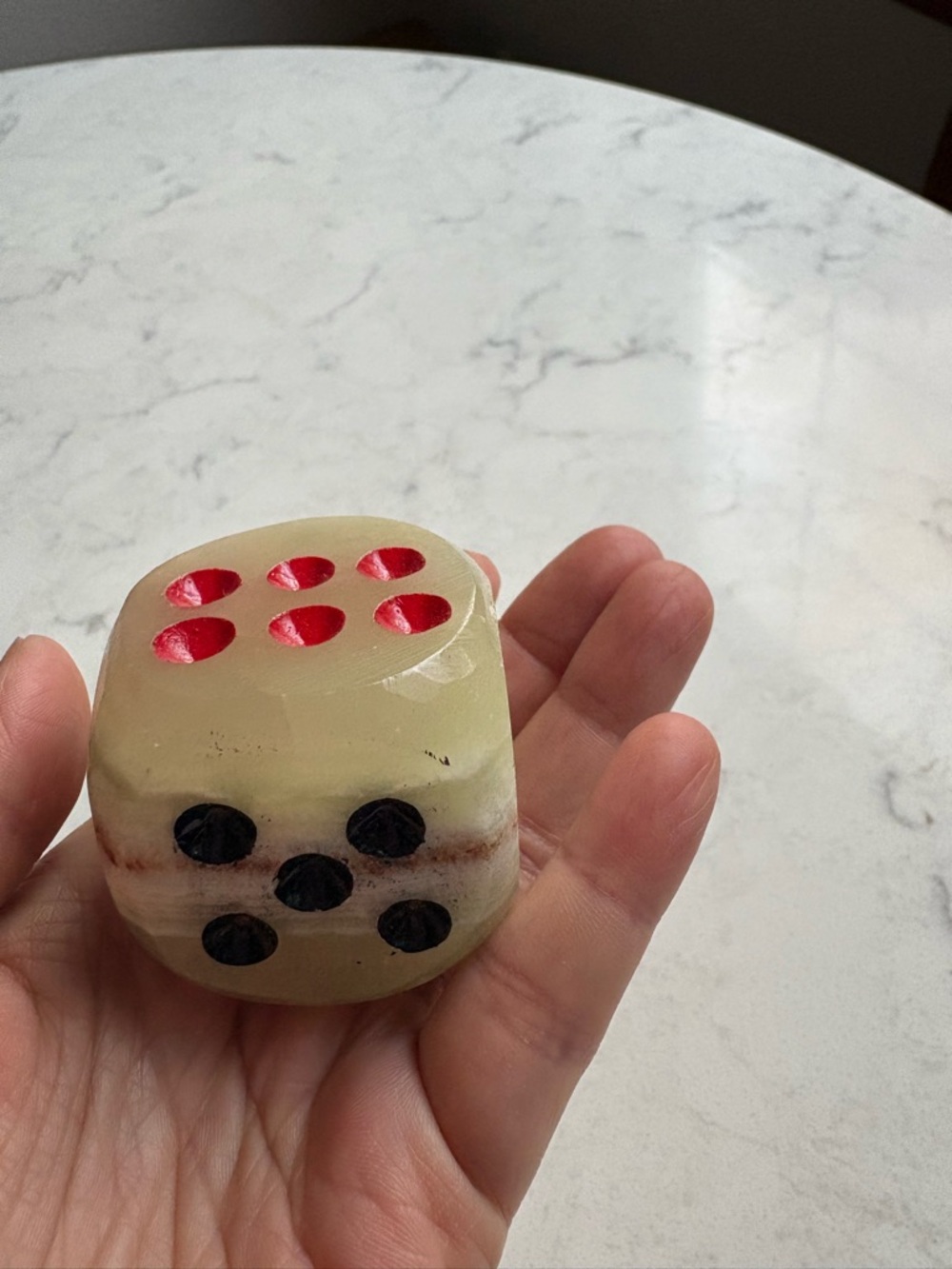 Handmade Green Onyx Stone Dice Accent Paperweight MCM